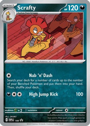 Scrafty - 188 (Cosmos Holo) (188) Holofoil [Promos: SV Promo Cards] Pokemon Single Pokémon