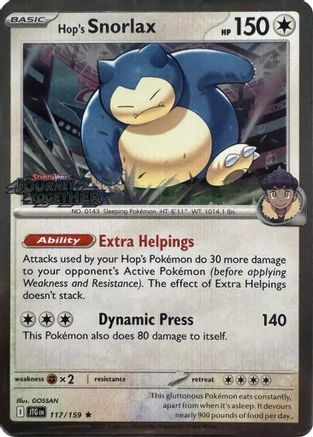 Hop's Snorlax - 117/159 (Cosmos Holo) Holofoil [Misc: Cards & Products] Pokemon Single Pokémon