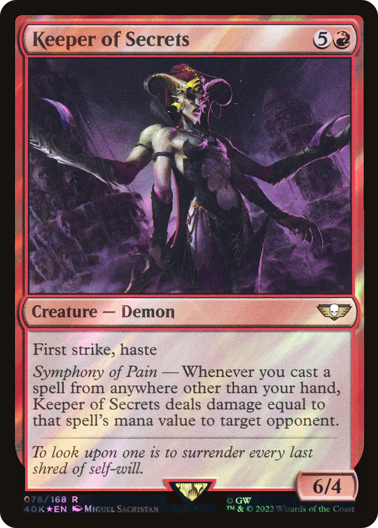 Keeper of Secrets (40K-78★) [Warhammer 40,000 Commander] Foil MTG Single Wizards of the Coast