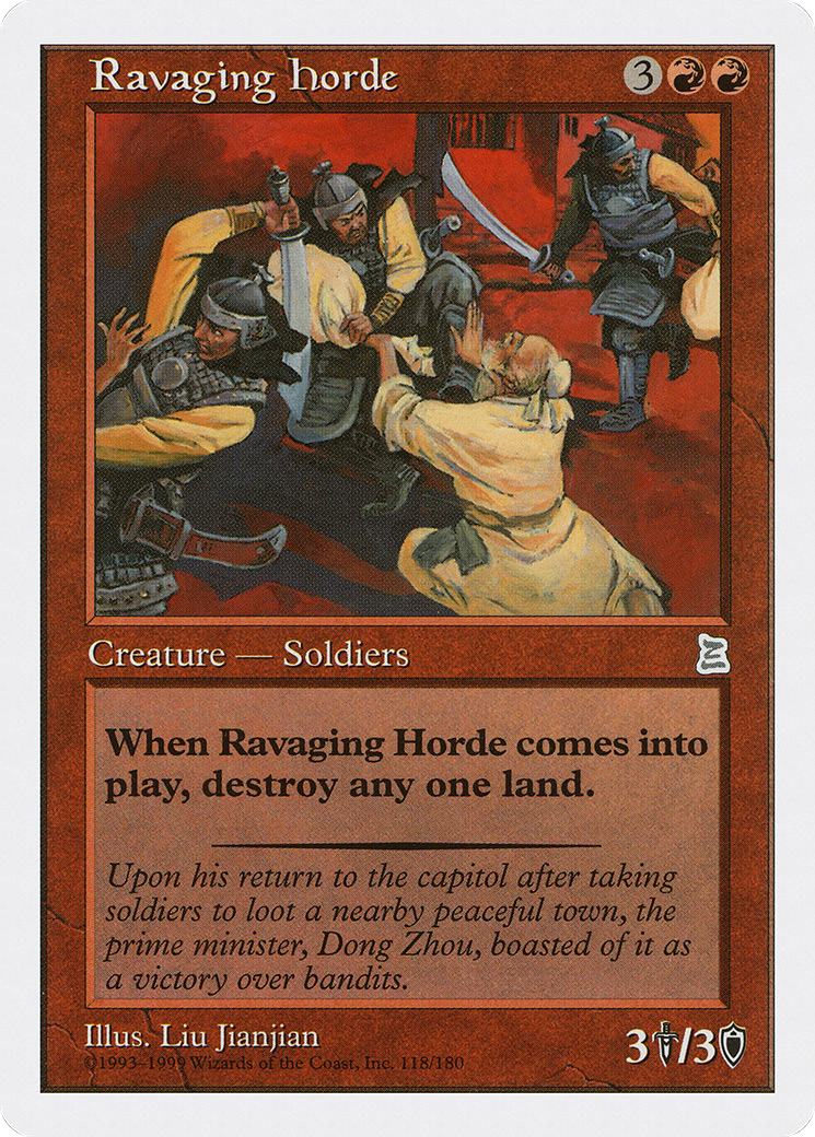 Ravaging Horde (PTK-118) [Oldschool] Portal Three Kingdoms MTG Single Wizards of the Coast