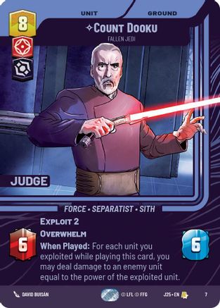 Count Dooku - Fallen Jedi (7) [Judge Promos] Foil Star Wars: Unlimited Single Disney