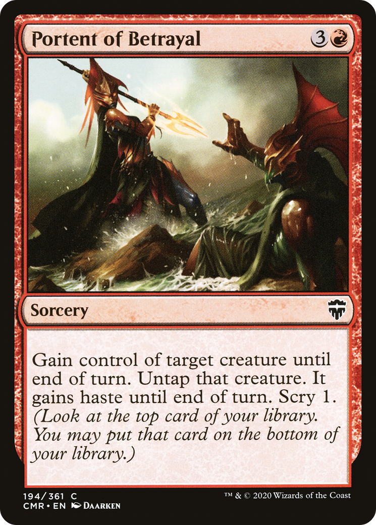 Portent of Betrayal (CMR-194) [Commander Legends] Foil MTG Single Wizards of the Coast