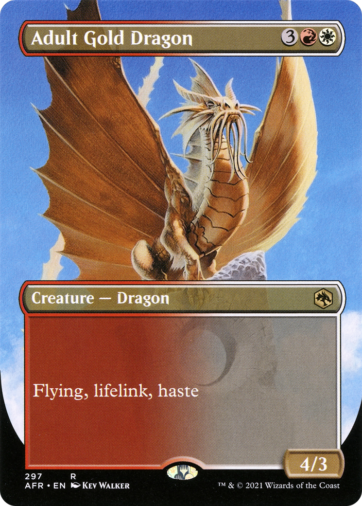 Adult Gold Dragon (AFR-297) [Adventures in the Forgotten Realms] (Borderless) Foil MTG Single Wizards of the Coast