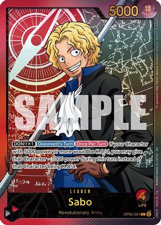 Sabo (SPR) (OP05-001) [Extra Booster: Anime 25th Collection] Foil One Piece Single Bandai