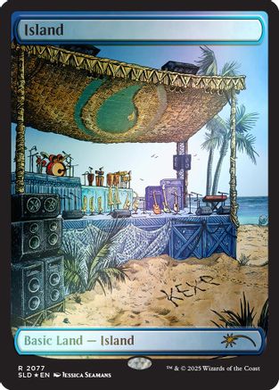 Island (2077) (Rainbow Foil) (SLD-2077) [Secret Lair] Drop Series Foil MTG Single Wizards of the Coast