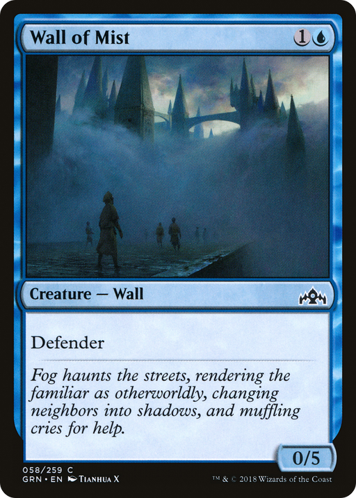 Wall of Mist (GRN-058) [Guilds of Ravnica] MTG Single Wizards of the Coast