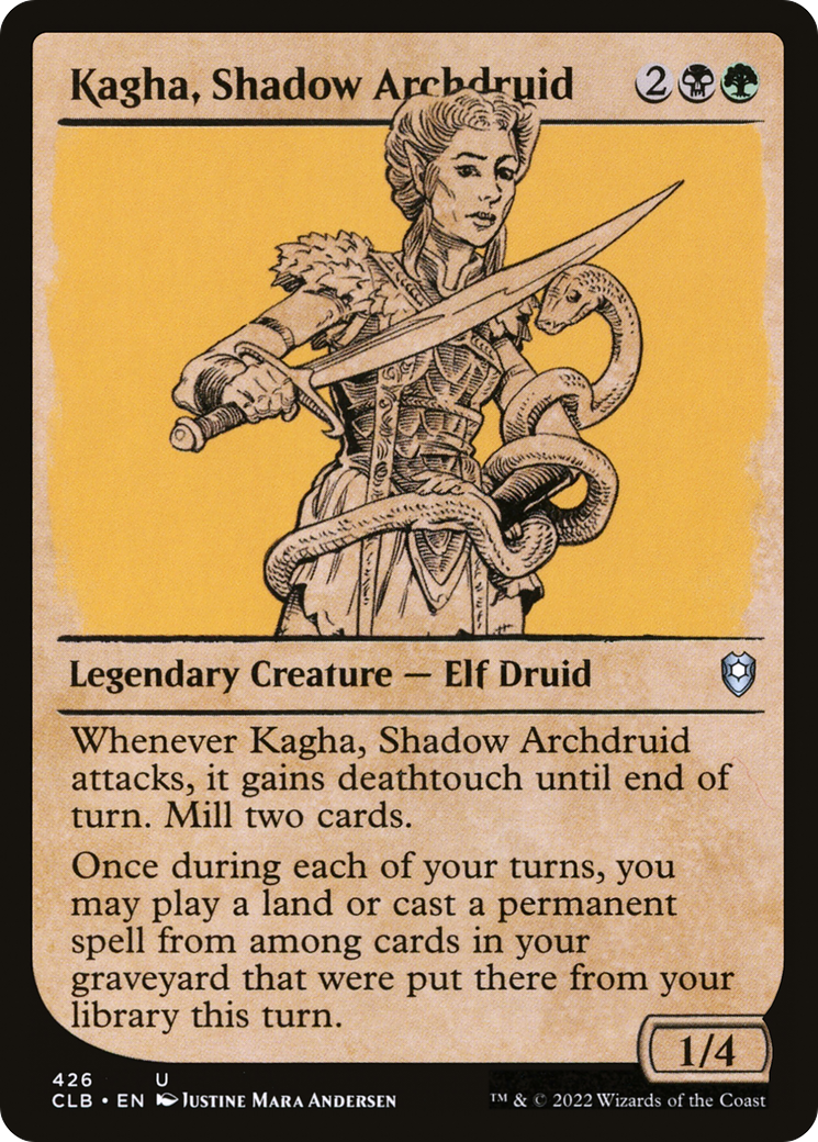 Kagha, Shadow Archdruid (CLB-426) [Commander Legends: Battle for Baldur's Gate] (Showcase) Foil MTG Single Wizards of the Coast