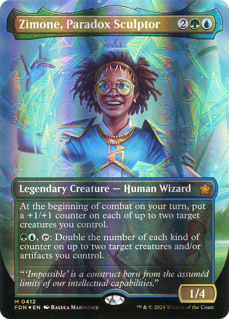 Zimone, Paradox Sculptor (Mana Foil) (FDN-412) [Foundations] (Borderless) Foil MTG Single Wizards of the Coast