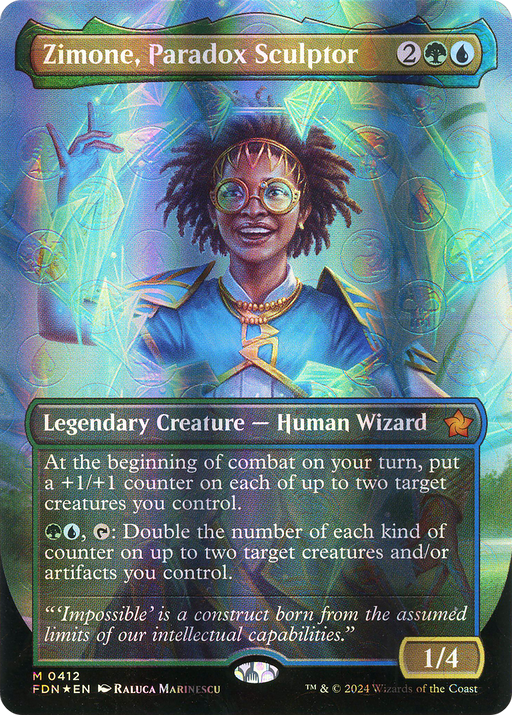 Zimone, Paradox Sculptor (Mana Foil) (FDN-412) [Foundations] (Borderless) Foil MTG Single Wizards of the Coast