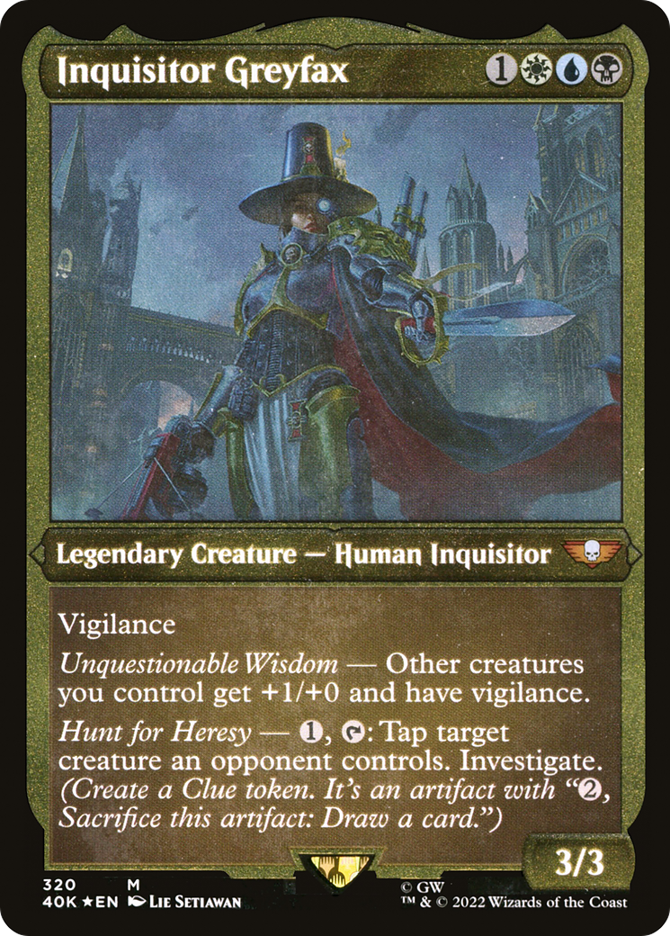 Inquisitor Greyfax (40K-320) [Warhammer 40,000 Commander] Etched Foil MTG Single Wizards of the Coast