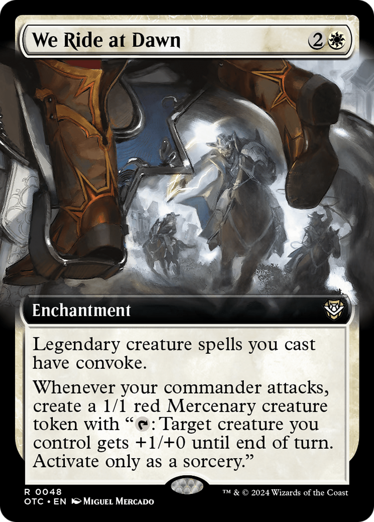 We Ride at Dawn (OTC-048) [Outlaws of Thunder Junction Commander] (Extended Art) MTG Single Wizards of the Coast