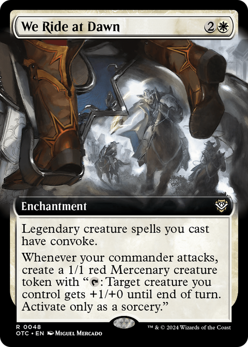 We Ride at Dawn (OTC-048) [Outlaws of Thunder Junction Commander] (Extended Art) MTG Single Wizards of the Coast