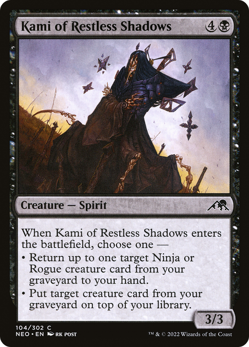 Kami of Restless Shadows (NEO-104) [Kamigawa: Neon Dynasty] MTG Single Wizards of the Coast