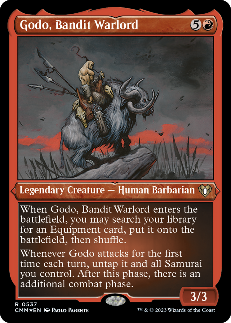Godo, Bandit Warlord (CMM-537) [Commander Masters] Etched Foil MTG Single Wizards of the Coast