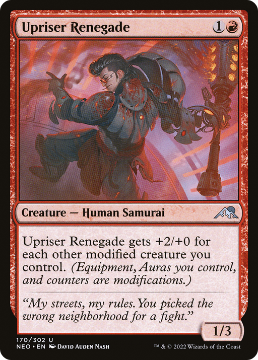 Upriser Renegade (NEO-170) [Kamigawa: Neon Dynasty] MTG Single Wizards of the Coast