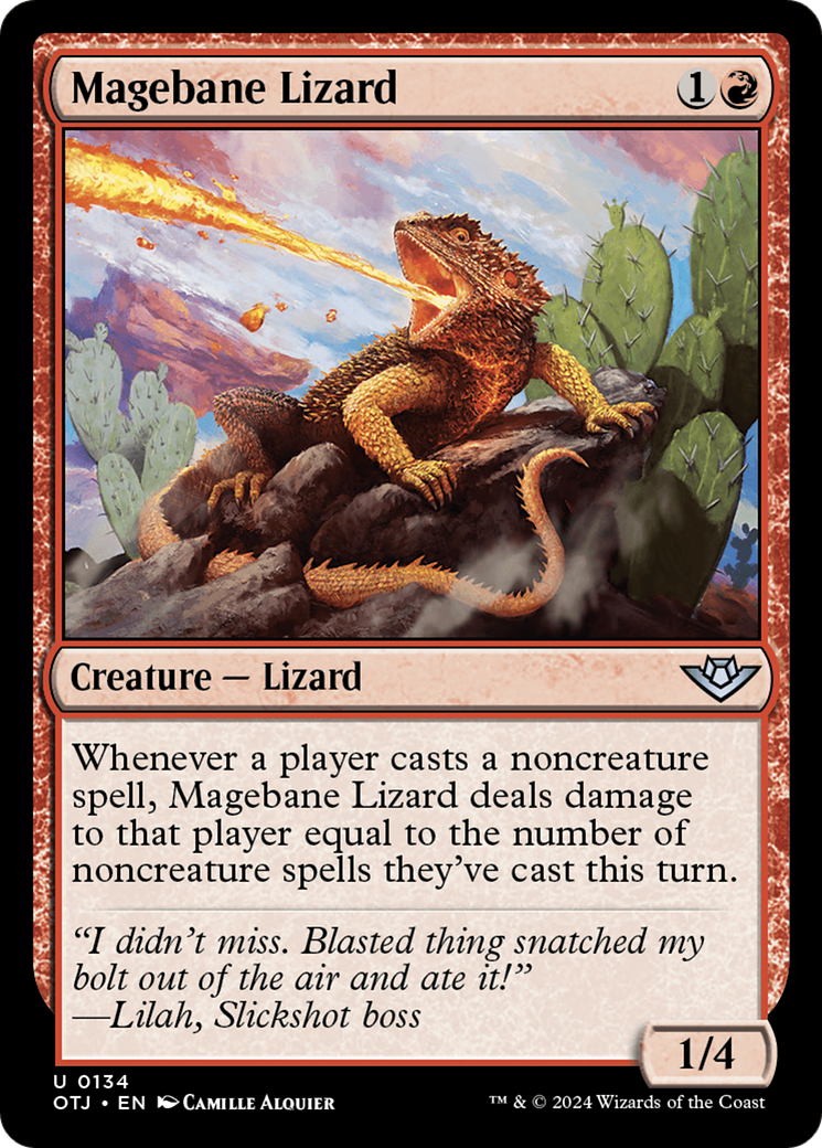 Magebane Lizard (OTJ-134) [Outlaws of Thunder Junction] MTG Single Wizards of the Coast