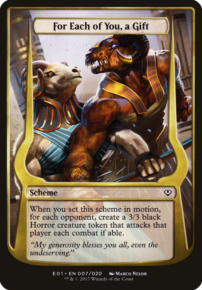 For Each of You, a Gift (Archenemy: Nicol Bolas) (OVER-007) [Archenemy: Nicol Bolas Schemes] MTG Single Wizards of the Coast