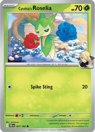 Cynthia's Roselia (7) Reverse Holofoil [SV: Destined Rivals] Pokemon Single Pokémon