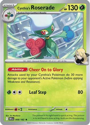 Cynthia's Roserade (8) Reverse Holofoil [SV: Destined Rivals] Pokemon Single Pokémon