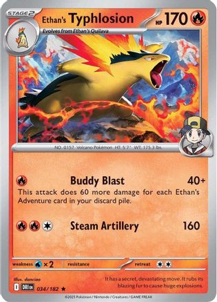 Ethan's Typhlosion (34) - [SV: Destined Rivals] Reverse Holofoil Pokemon Single Pokémon