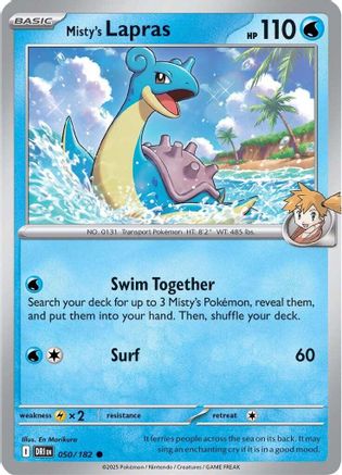 Misty's Lapras (50) Reverse Holofoil [SV: Destined Rivals] Pokemon Single Pokémon