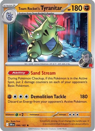 Team Rocket's Tyranitar (96) [SV: Destined Rivals] Pokemon Single Pokémon