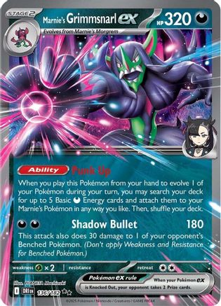 Marnie's Grimmsnarl ex (136) Holofoil [SV: Destined Rivals] Pokemon Single Pokémon