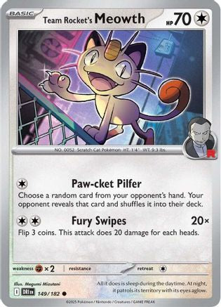 Team Rocket's Meowth (149) - [SV: Destined Rivals] Reverse Holofoil Pokemon Single Pokémon
