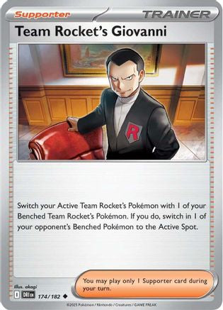 Team Rocket's Giovanni (174) - [SV: Destined Rivals] Reverse Holofoil Pokemon Single Pokémon