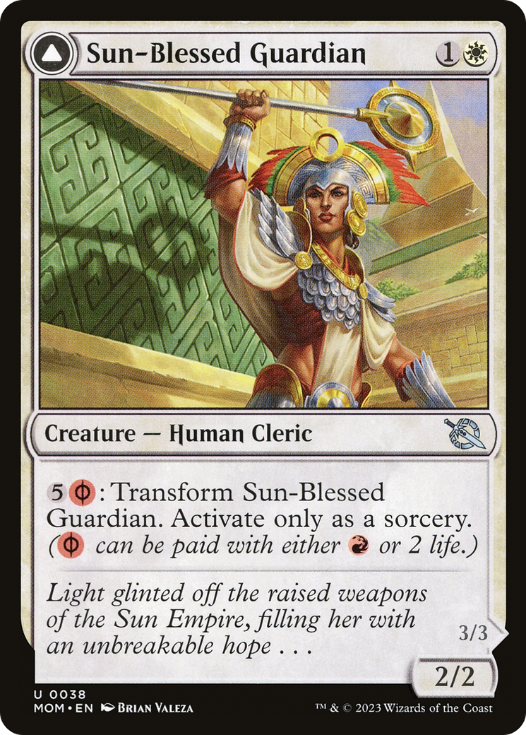 Sun-Blessed Guardian // Furnace-Blessed Conqueror (MOM-038) [March of the Machine] MTG Single Wizards of the Coast