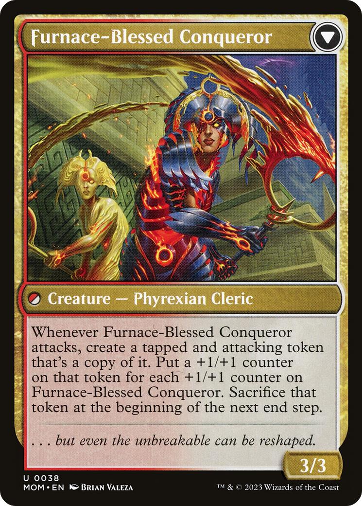 Sun-Blessed Guardian // Furnace-Blessed Conqueror (MOM-038) [March of the Machine] MTG Single Wizards of the Coast