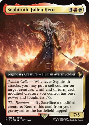 Sephiroth, Fallen Hero (Extended Art) (FIC-182) [Commander: FINAL FANTASY] MTG Single Wizards of the Coast
