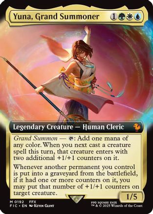 Yuna, Grand Summoner (Extended Art) (FIC-192) [Commander: FINAL FANTASY] Foil MTG Single Wizards of the Coast