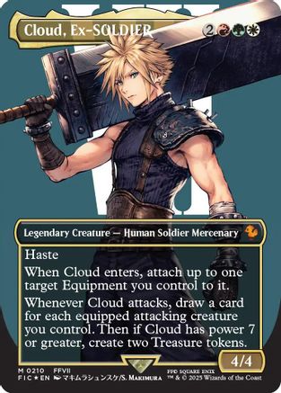 Cloud, Ex-SOLDIER (Surge Foil) (FIC-210) [Commander: FINAL FANTASY] Foil MTG Single Wizards of the Coast