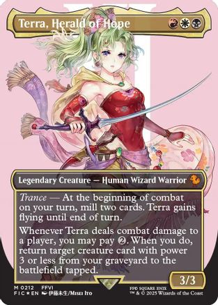 Terra, Herald of Hope (Borderless) (Surge Foil) (FIC-212) [Commander: FINAL FANTASY] Foil MTG Single Wizards of the Coast