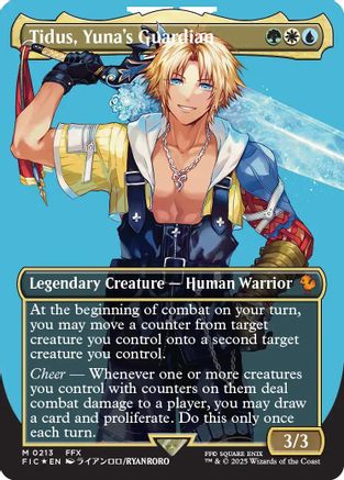 Tidus, Yuna's Guardian (Borderless) (Surge Foil) (FIC-213) [Commander: FINAL FANTASY] Foil MTG Single Wizards of the Coast