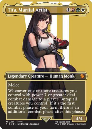 Tifa, Martial Artist (Borderless) (Surge Foil) (FIC-214) [Commander: FINAL FANTASY] Foil MTG Single Wizards of the Coast