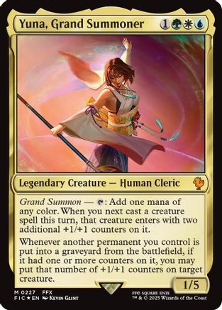 Yuna, Grand Summoner (Surge Foil) (FIC-227) [Commander: FINAL FANTASY] Foil MTG Single Wizards of the Coast