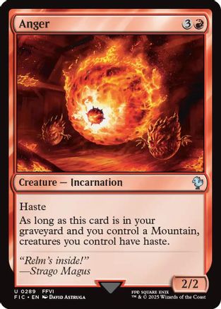 Anger (FIC-289) [Commander: FINAL FANTASY] MTG Single Wizards of the Coast