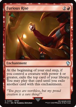 Furious Rise (FIC-294) [Commander: FINAL FANTASY] MTG Single Wizards of the Coast