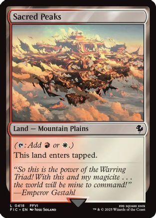Sacred Peaks (FIC-418) [Commander: FINAL FANTASY] MTG Single Wizards of the Coast