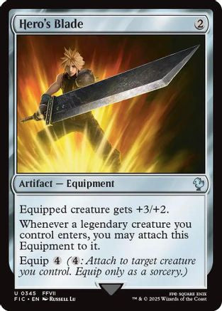 Hero's Blade (FIC-345) [Commander: FINAL FANTASY] MTG Single Wizards of the Coast