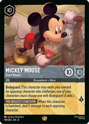 Mickey Mouse - Giant Mouse (199/204) [Reign of Jafar] Cold Foil Lorcana Single Disney