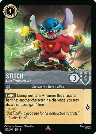 Stitch - Alien Troublemaker (200/204) [Reign of Jafar] Cold Foil Lorcana Single Disney