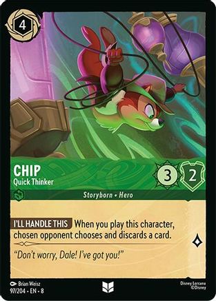 Chip - Quick Thinker (97/204) [Reign of Jafar] Lorcana Single Disney