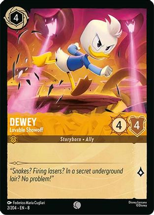Dewey - Lovable Showoff (2/204) [Reign of Jafar] Lorcana Single Disney