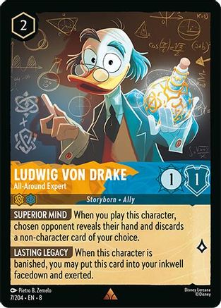 Ludwig Von Drake - All-Around Expert (7/204) [Reign of Jafar] Lorcana Single Disney