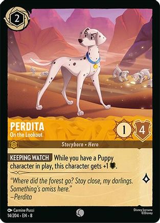 Perdita - On the Lookout (14/204) [Reign of Jafar] Lorcana Single Disney