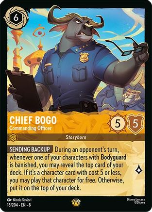 Chief Bogo- Commanding Officer (18/204) [Reign of Jafar] Cold Foil Lorcana Single Disney
