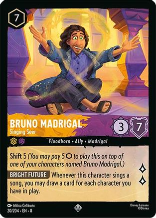 Bruno Madrigal - Singing Seer (20/204) [Reign of Jafar] Cold Foil Lorcana Single Disney